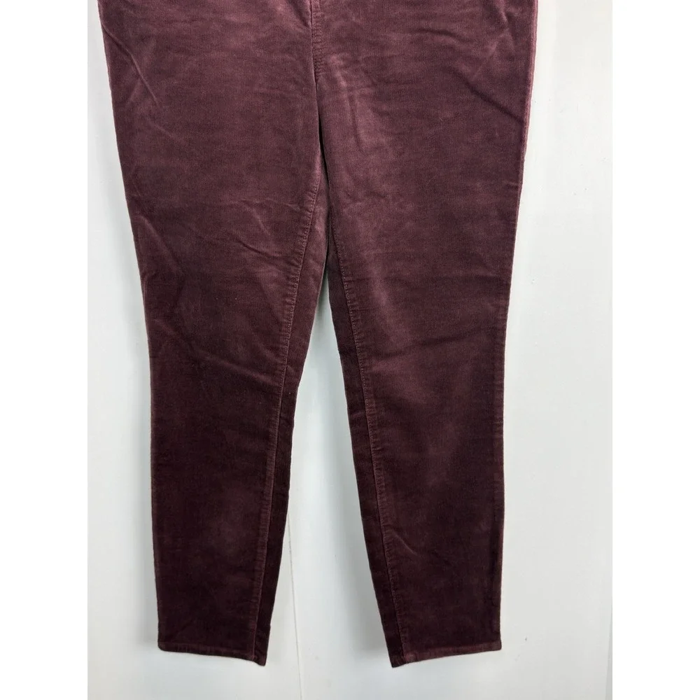 Ann Taylor LOFT Pants Womens 14/32 Burgundy Corduroy High Rise Skinny Leg Casual